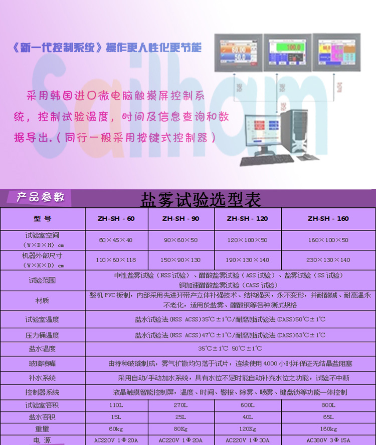 鹽霧試驗機詳細參數表